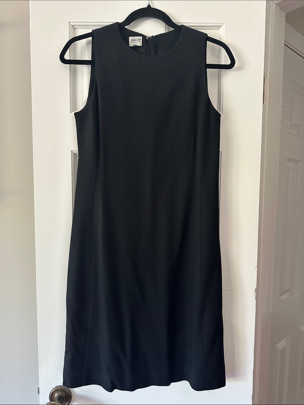 Armani Collezioni Sleek Black Midi Sheath Dress